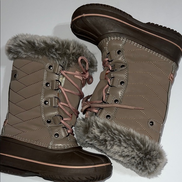 London Fog Other - Girls London Fog Tan and Brown Winter Boots with Faux Fur